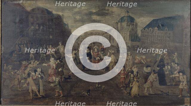 Farce in the streets of Paris, between 1501 and 1600. Creator: Unknown.