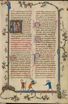 Initial E: Two Prophets; Breviary, about 1320-1325. Creator: Unknown.