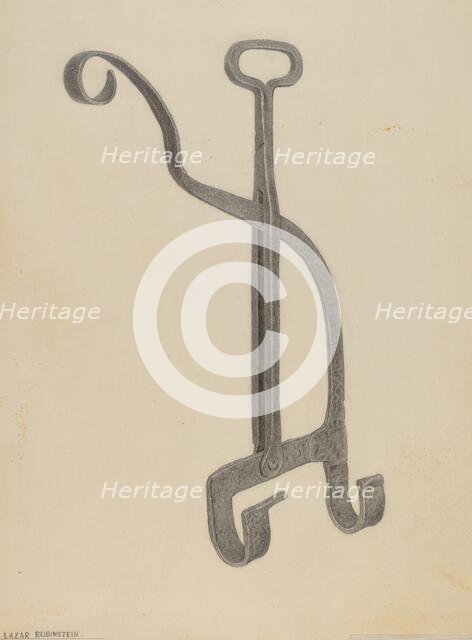 Andiron, c. 1939. Creator: Lazar Rubinstein.
