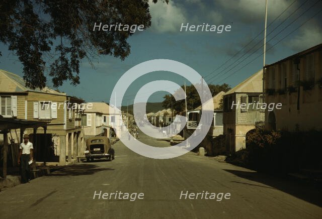 Street in a town [Frederiksted, St. Croix], in the Virgin Islands, 1941. Creator: Jack Delano.