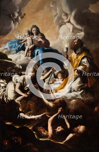 The Virgin, St. Nicholas of Tolentino and the Holy Souls in Purgatory.