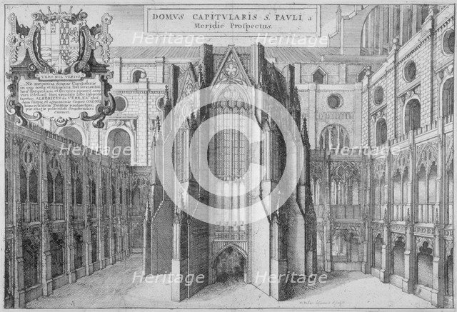 Part of the side of the old St Paul's Cathedral, City of London, 1656. Artist: Wenceslaus Hollar