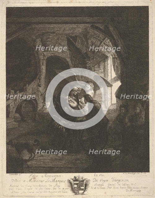 Tobias Returning Sight to His Father, 1755. Creator: Antoine de Marcenay Ghuy.