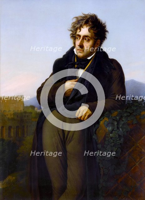 Portrait of François-René, vicomte de Chateaubriand (1768-1848). Artist: Girodet de Roucy Trioson, Anne Louis (1767-1824)