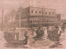 Gondolas in front of the Doge's Palace, c1891. Creator: Unknown.