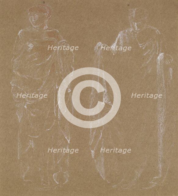 Female - Drapery Study of two Standing Figures, 1865-1868. Creator: Sir Edward Coley Burne-Jones.