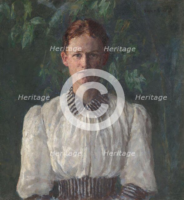 The Artist Helga Ring (Reusch), 1890. Creator: Signe Scheel.