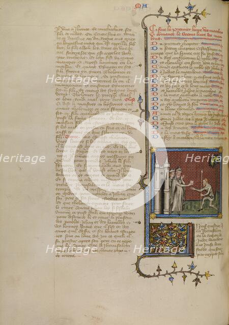 Judas Dispatching a Letter from the Jews of Jerusalem to the Jews in Egypt, about 1360-1370. Creator: Master of Jean de Mandeville.