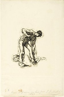 Peasant Digging, 1863. Creator: Jean Francois Millet.