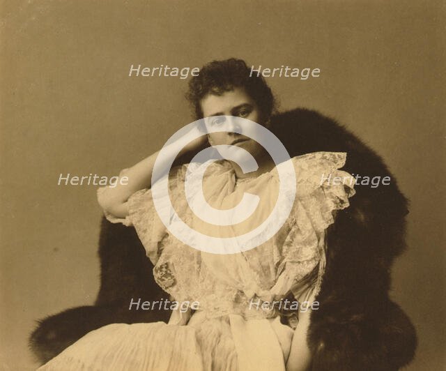 Elizabeth Cameron, three-quarter-length portrait, seated, facing front..., between c1890 and c1910. Creator: Frances Benjamin Johnston.
