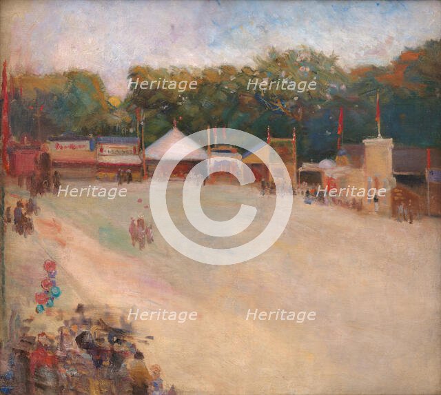 A Summer's Evening at the Funfair in the Deer Park, north of Copenhagen, 1884-1888. Creator: Fridolin Johansen.