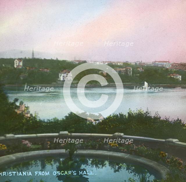 View from Oscarshall, Christiania, (Oslo), Norway, late 19th-early 20th century. Creator: Fradelle & Young.
