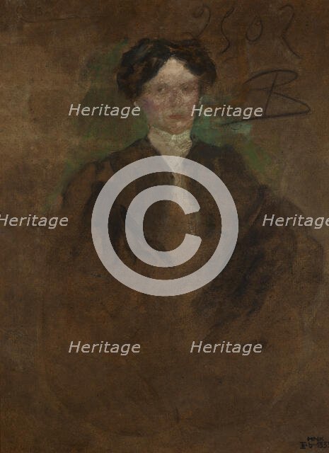 Portrait of a Woman-two-sided painting, c1900. Creator: Olga Boznanska.