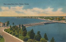 'View along Shore Drive, Tampa, Florida.', c1940s. Artist: Unknown.