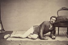 [Man in Chainmail Tunic Posing as a Dying Soldier], ca. 1863. Creator: Constant Delessert.