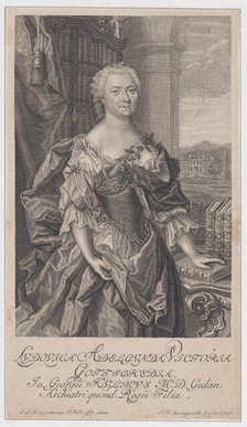 Portrait of Luise Gottsched, 1757. Creator: Johann Martin Bernigeroth.
