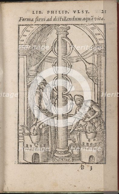 Alchemical apparatus (From: Liber de secretis naturae), 1556-1557. Artist: Ulstadius (Ulstadt), Philipus (Philip) (active 16th century)