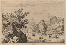 Rock in the Middle of a River, probably c. 1645/1656. Creator: Allart van Everdingen.