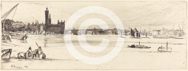 Old Westminster Bridge, 1859. Creator: James Abbott McNeill Whistler.