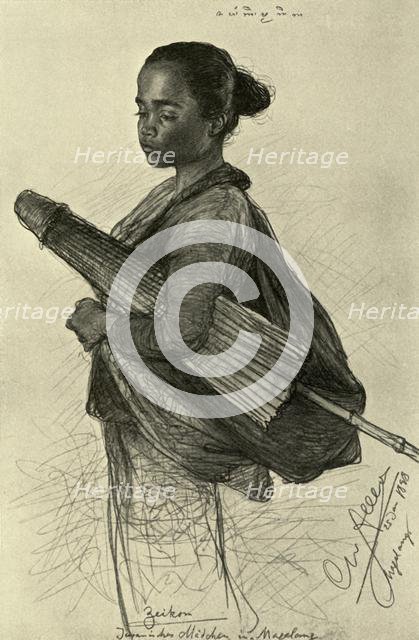 Young woman with parasol, Magalang, Java, 1898.  Creator: Christian Wilhelm Allers.