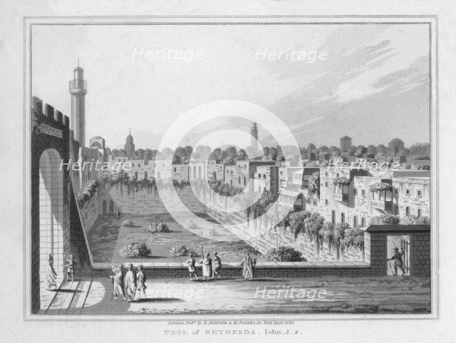 'Pool of Bethesda. John. 5. 2.', 1830. Artist: J Clarke.