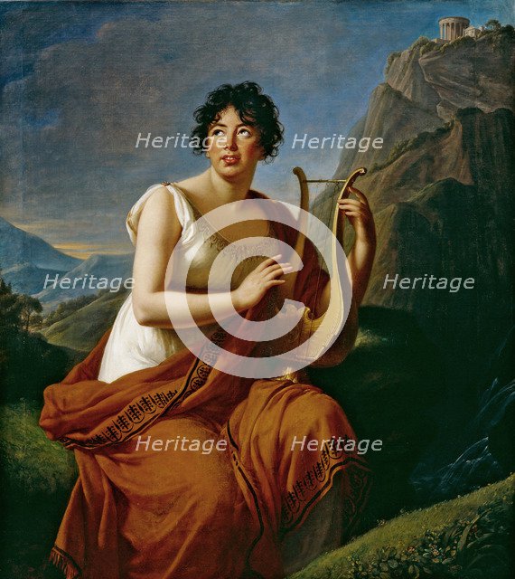 Portrait of the author Baronne Anne Louise Germaine de Staël (1766-1817) as Corinne on Cape Misenum,