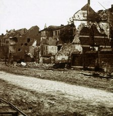Bombed-out buildings, Nieuwpoort, Flanders, Belgium, c1914-c1918. Artist: Unknown.
