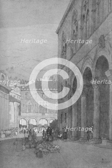 'The Rector's Palace and the Public Square at Ragusa', 1913. Artist: Jules Guerin.