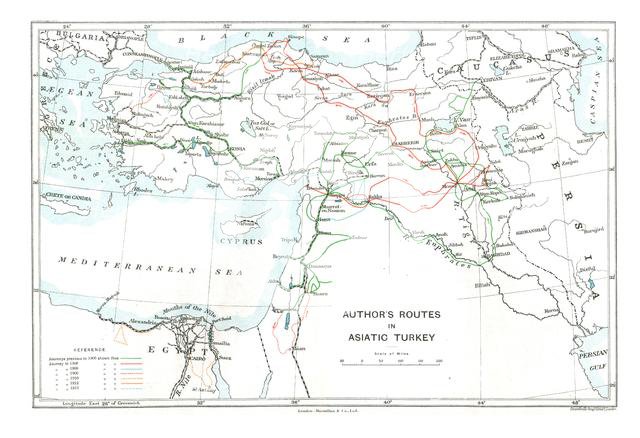 'Author's Routes in Asiatic Turkey', c1915.  Creator: Stanford's Geographical Establishment.