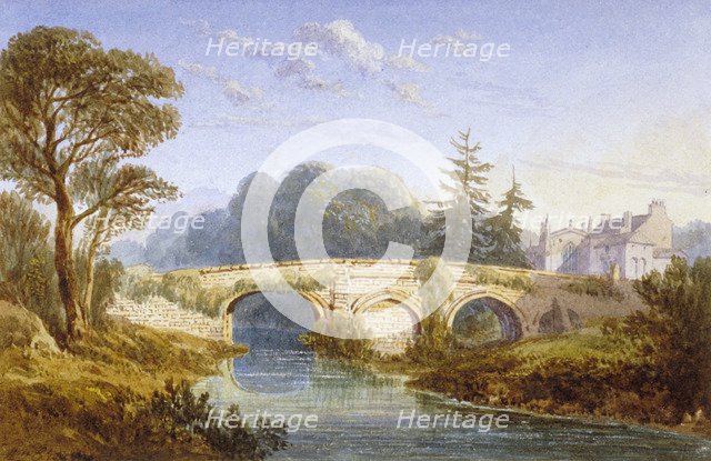 View of Eltham Bridge near Eltham Palace, Woolwich, Greenwich, London, c1830. Artist: William Crouch