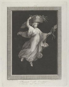 A bacchante carrying a large basket on her head and holding a staff in her le..., ca. 1795-ca. 1820. Creator: Antonio Ricciani.