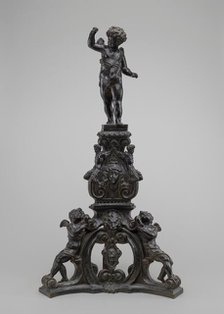 Andiron with Putto Finial, model c. 1600, cast probably 17th/18th century. Creator: Nicolò Roccatagliata.