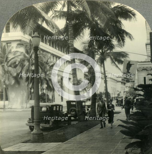 'Bishop Street from the Dillingham Building, Honolulu, Hawaii', c1930s. Creator: Unknown.