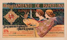 Affiche espagnole pour la "Troisième Exposition de Barcelone", c1897. Creator: Alexandre de Riquer.