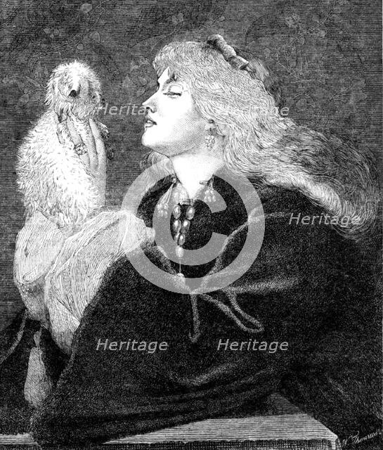 "Fluffy", by J. M. Jopling, in the Exhibition of the Institute of Painters in Water Colours, 1864. Creator: W Thomas.