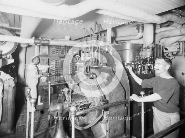 U.S.S. Massachusetts, dynamo room, between 1896 and 1901. Creator: Unknown.