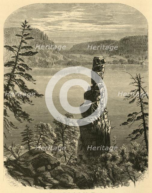 'Cleopatra's Needle, Devil's Lake, Wisconsin', 1874. Creator: Alfred Waud.