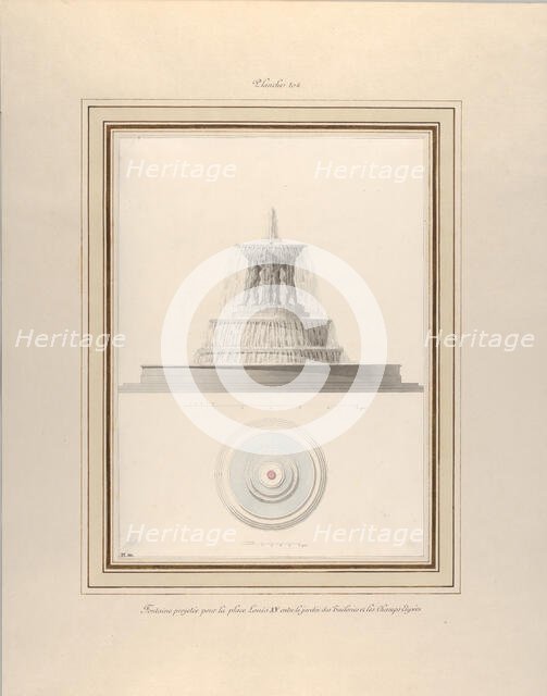Project for a Fountain for La Place Louis XV, ca. 1806. Creator: Pierre Francois Leonard Fontaine.