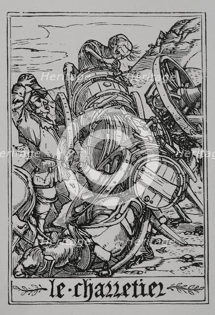 The Waggoner from "The Dance of Death", 1547, (1877).  Creator: Unknown.