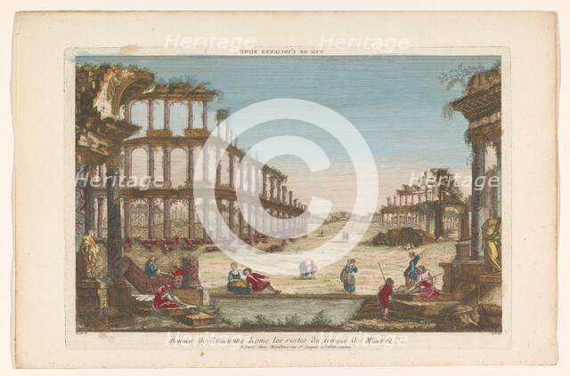 View of the ruins of the temple of Minerva in Rome, 1759-c.1796. Creators: Louis-Joseph Mondhare, Groux.