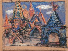 Stage design for the opera Khovanshchina by M, Musorgsky, 1902.