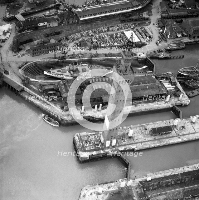 Grimsby Dock Tower, Lincolnshire, April 1950. Artist: Aerofilms.