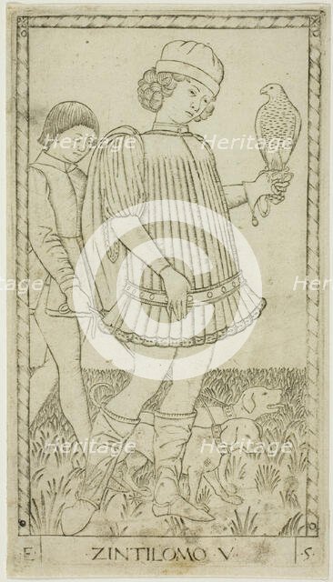 The Gentleman, plate five from The Ranks and Conditions of Men, c.1465. Creator: Unknown.