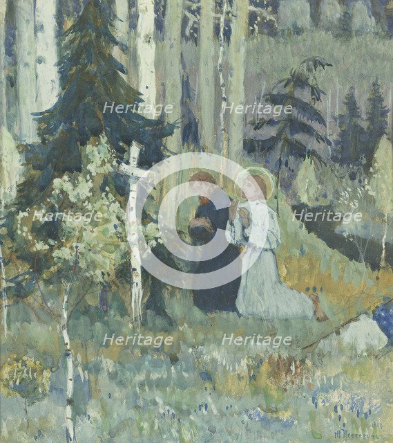 The Founding of the Trinity-Sergius Monastery. Artist: Nesterov, Mikhail Vasilyevich (1862-1942)