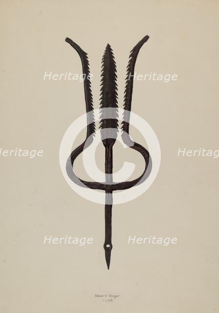 Eel Spear, 1938. Creator: Edward Unger.