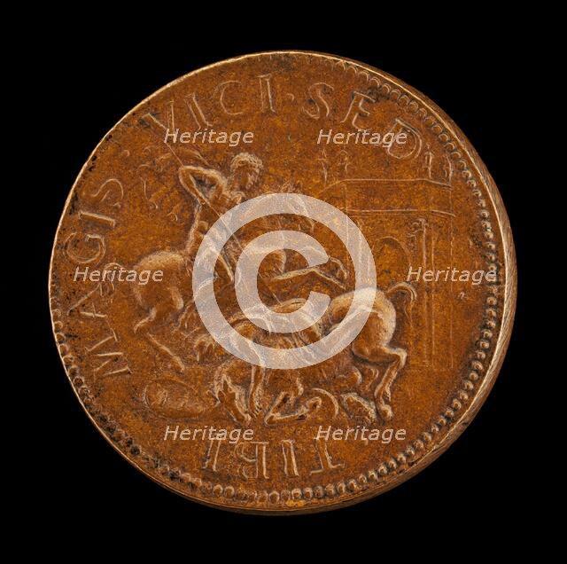 Combat between Two Horsemen [reverse]. Creator: Giovanni da Cavino.