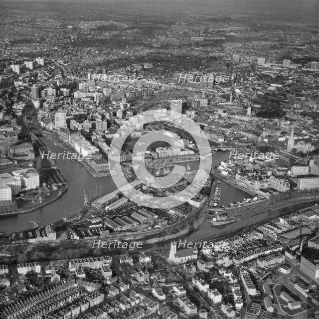 Queen Square and the Floating Harbour, Bristol, 1971. Artist: Aerofilms.