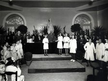 Francesc Macia, president of the Generalitat de Catalonia, in a ceremony with schoolchildren.