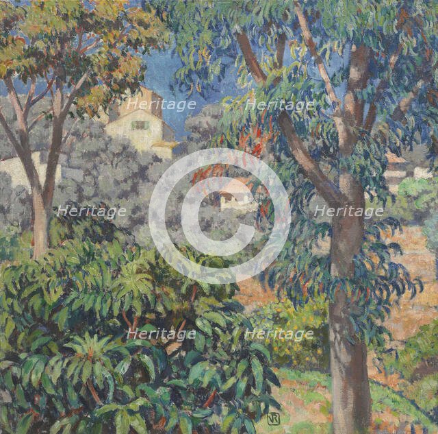 Villas Viewed Through Eucalyptus Trees, La Mortola, c1919-1920. Creator: Rysselberghe, Théo van (1862-1926).
