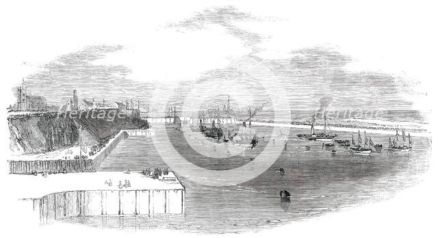 Opening of the New Docks at Sunderland - the Marine Procession, 1850. Creator: Unknown.